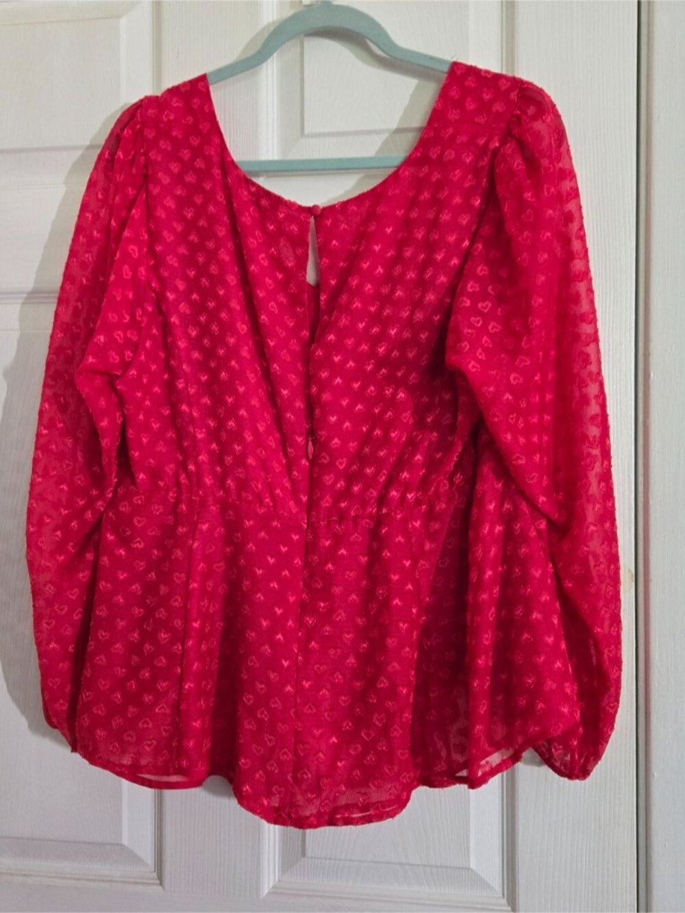 Heart-Print Peplum Blouse - Picture 2 of 2